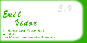 emil vidor business card
